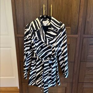 Helene Berman Black and White Animal Print Coat